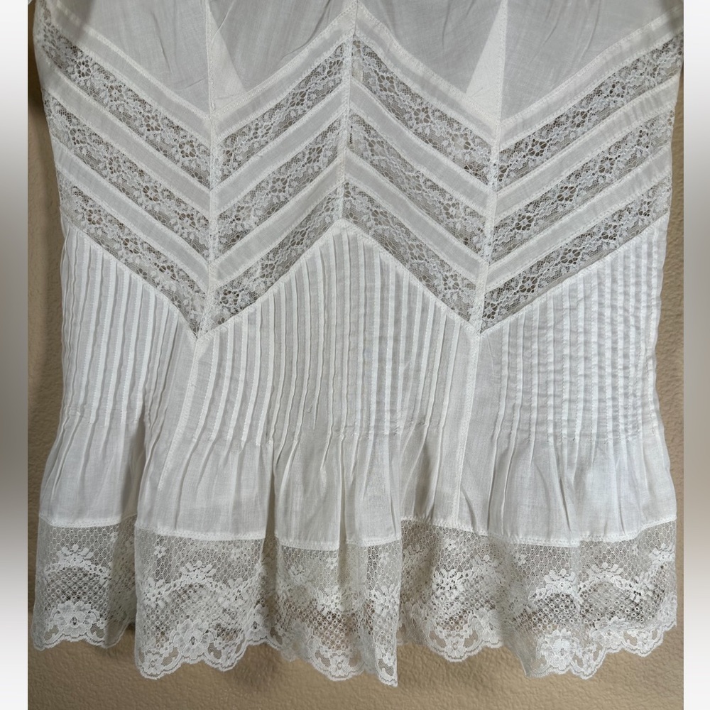 Karen Millen England Lace Cotton Blouse In Ivory - Picture 7 of 9